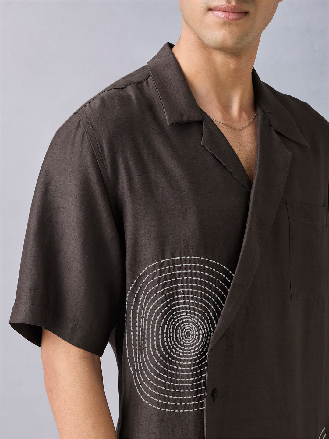 Embroidered Shirt - Brown