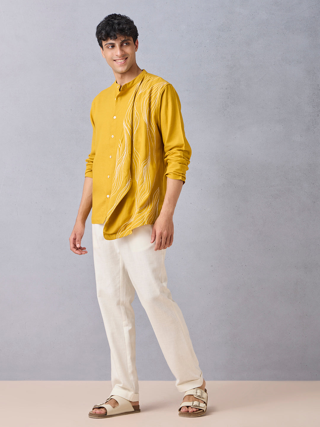 Embroidered Shirt - Yellow