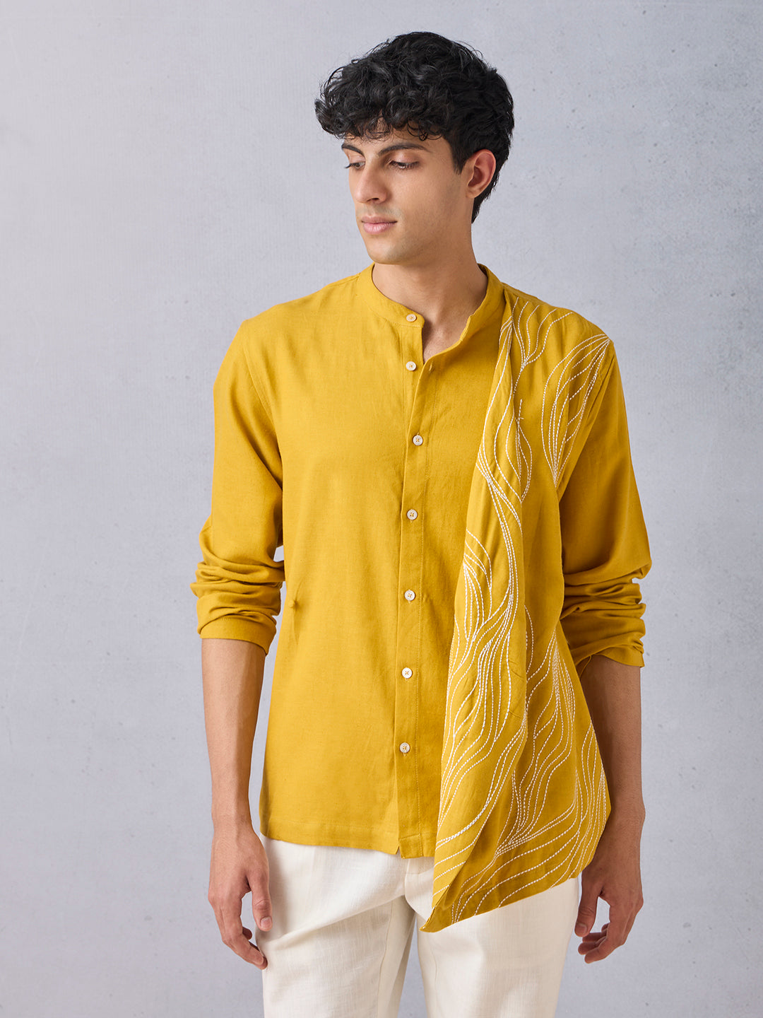Embroidered Shirt - Yellow