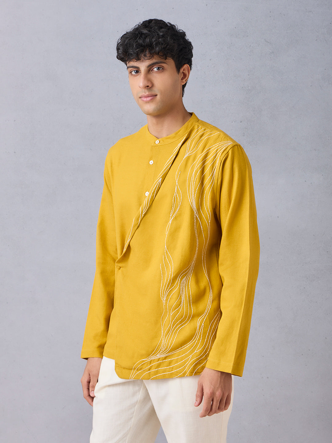 Embroidered Shirt - Yellow