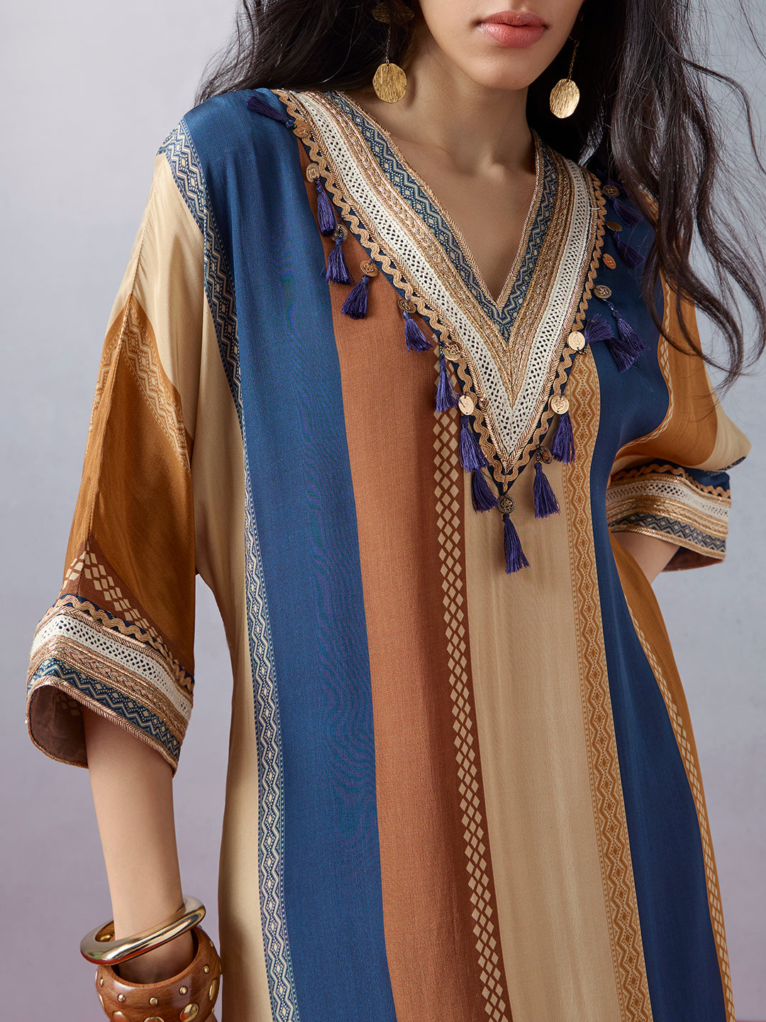 Colourblocked Kaftan - Multicolour