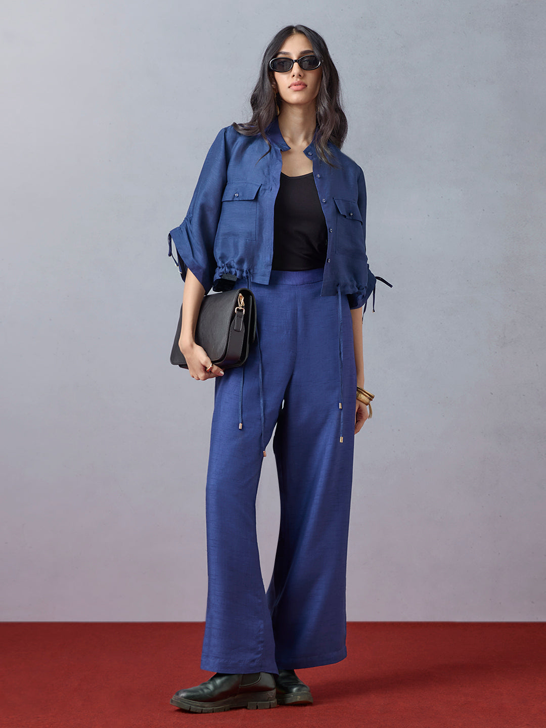 Drawstring Detailed Top - Blue