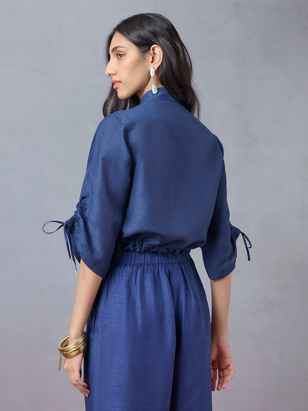 Drawstring Detailed Top - Blue