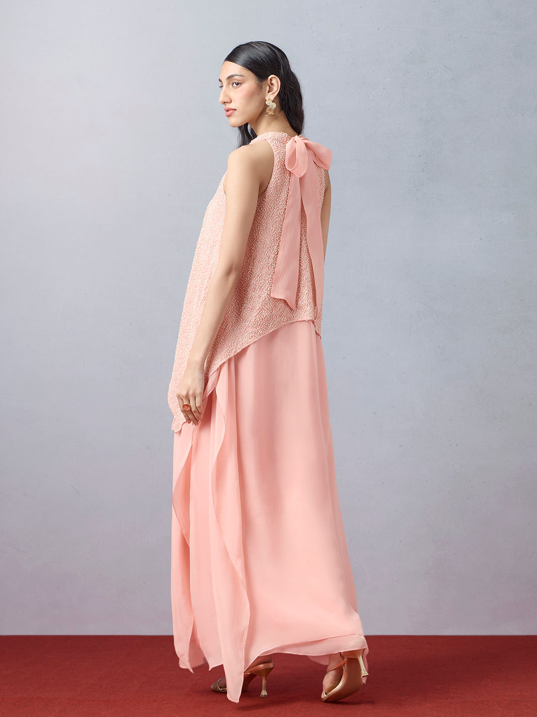 Beaded Maxi Dress - Pink
