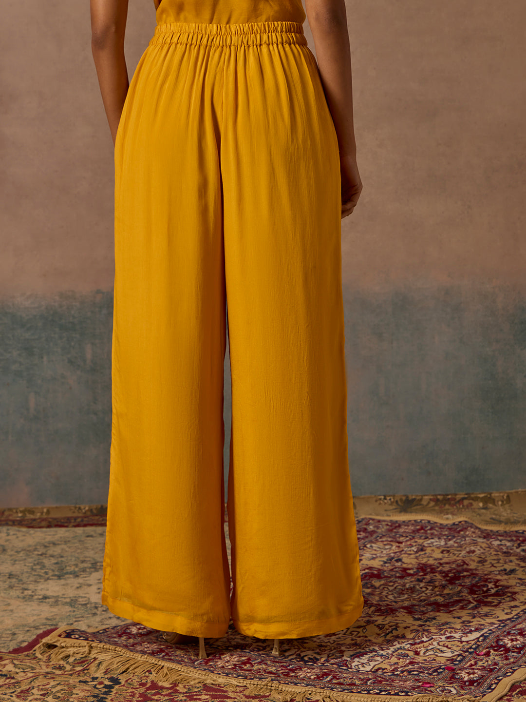 Straight-Leg  Pants - Mustard