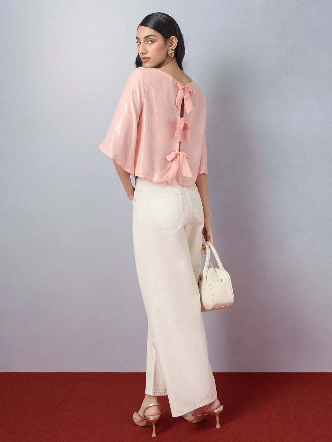 Sequins Top with Inner - Pink