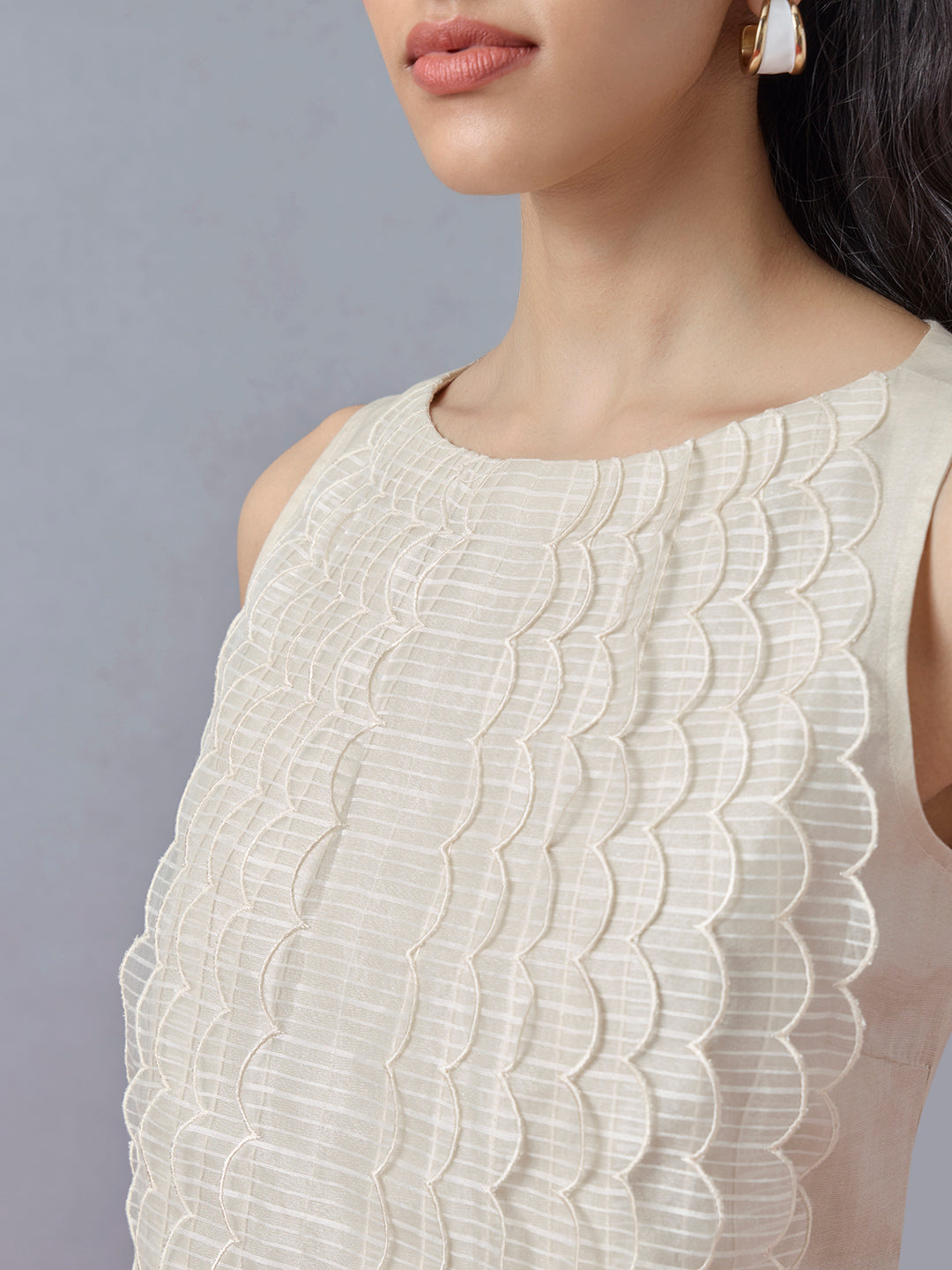 Scalloped Top - Ivory