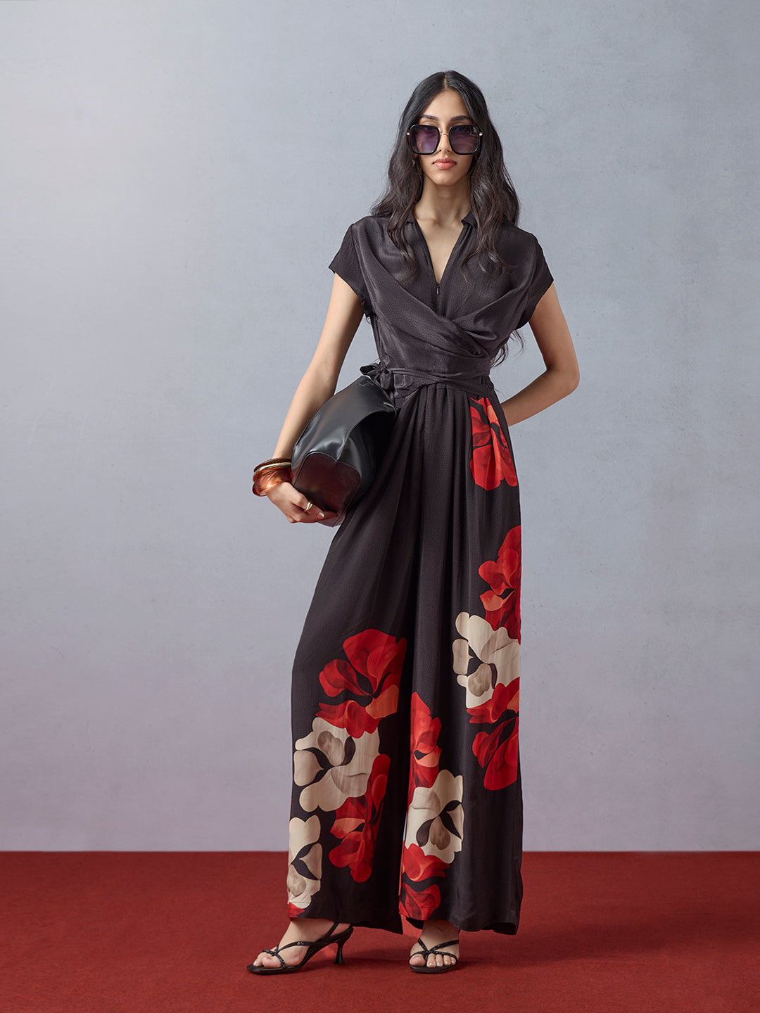 Floral Jumpsuit - Black