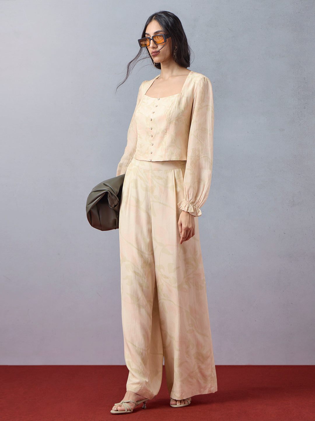 Printed Co-ord Set - Beige