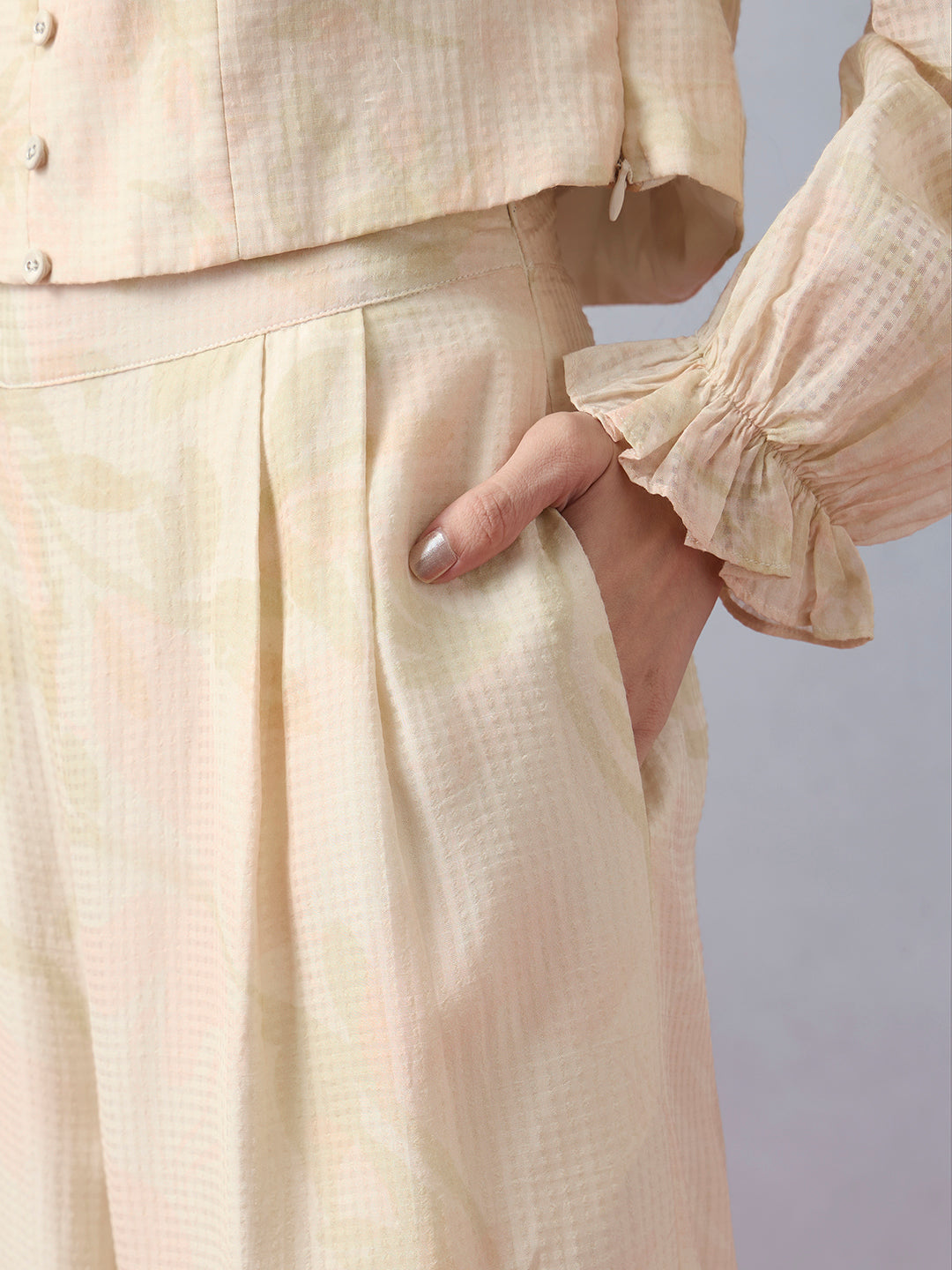 Printed Co-ord Set - Beige