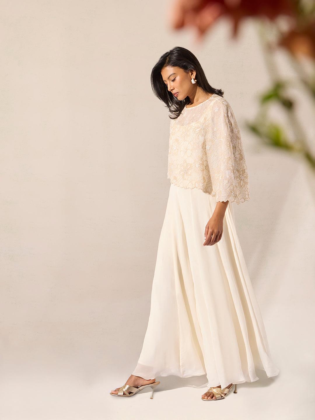 Jumpsuit with Cape - Ivory