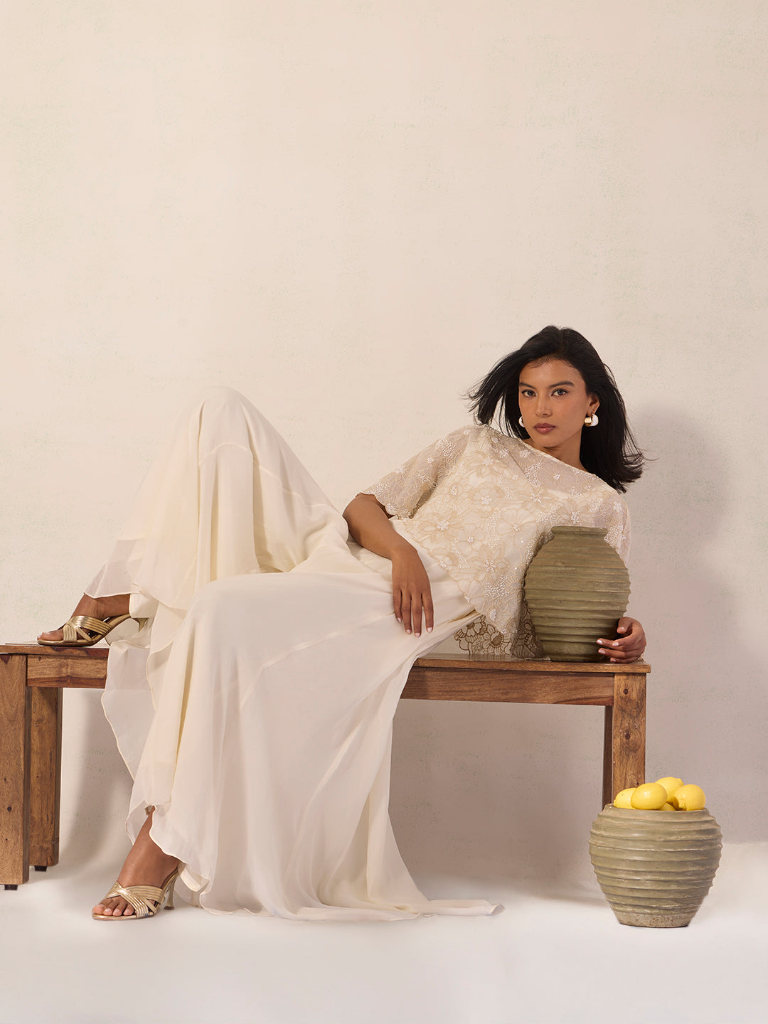 Jumpsuit with Cape - Ivory