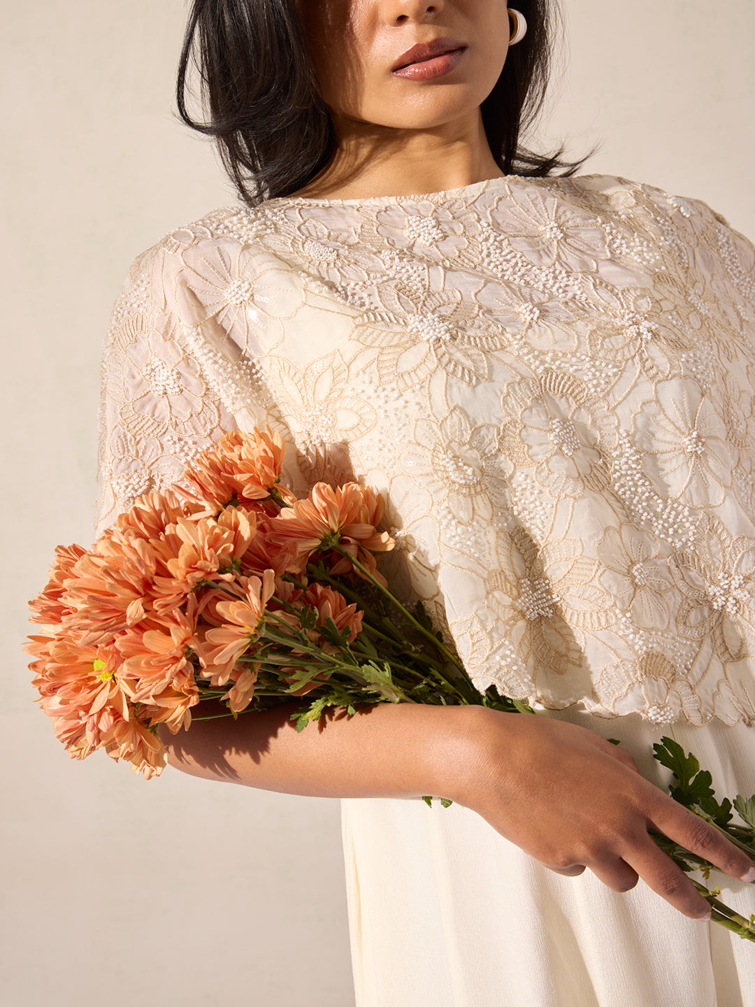 Jumpsuit with Cape - Ivory