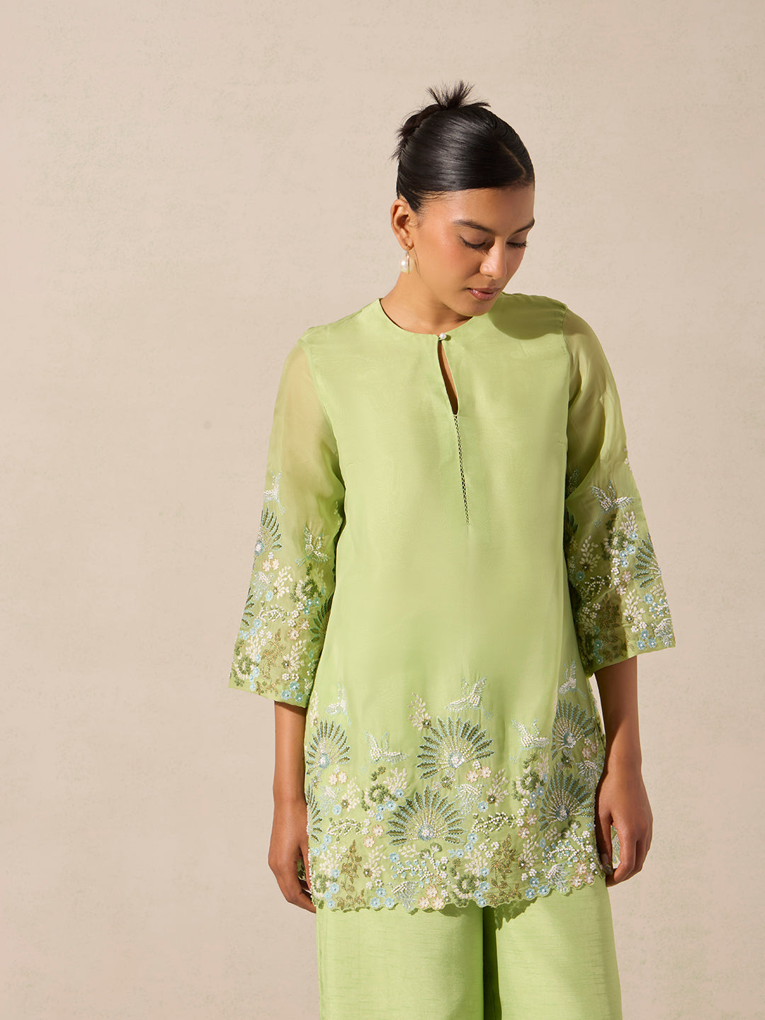 Embellished Kurta – Green