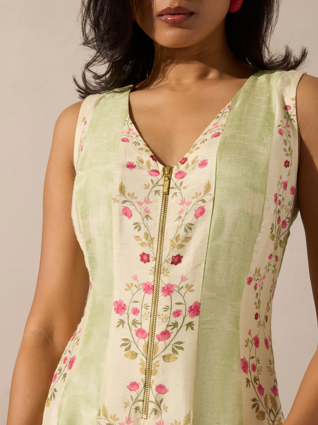 Floral Midi Dress - Green