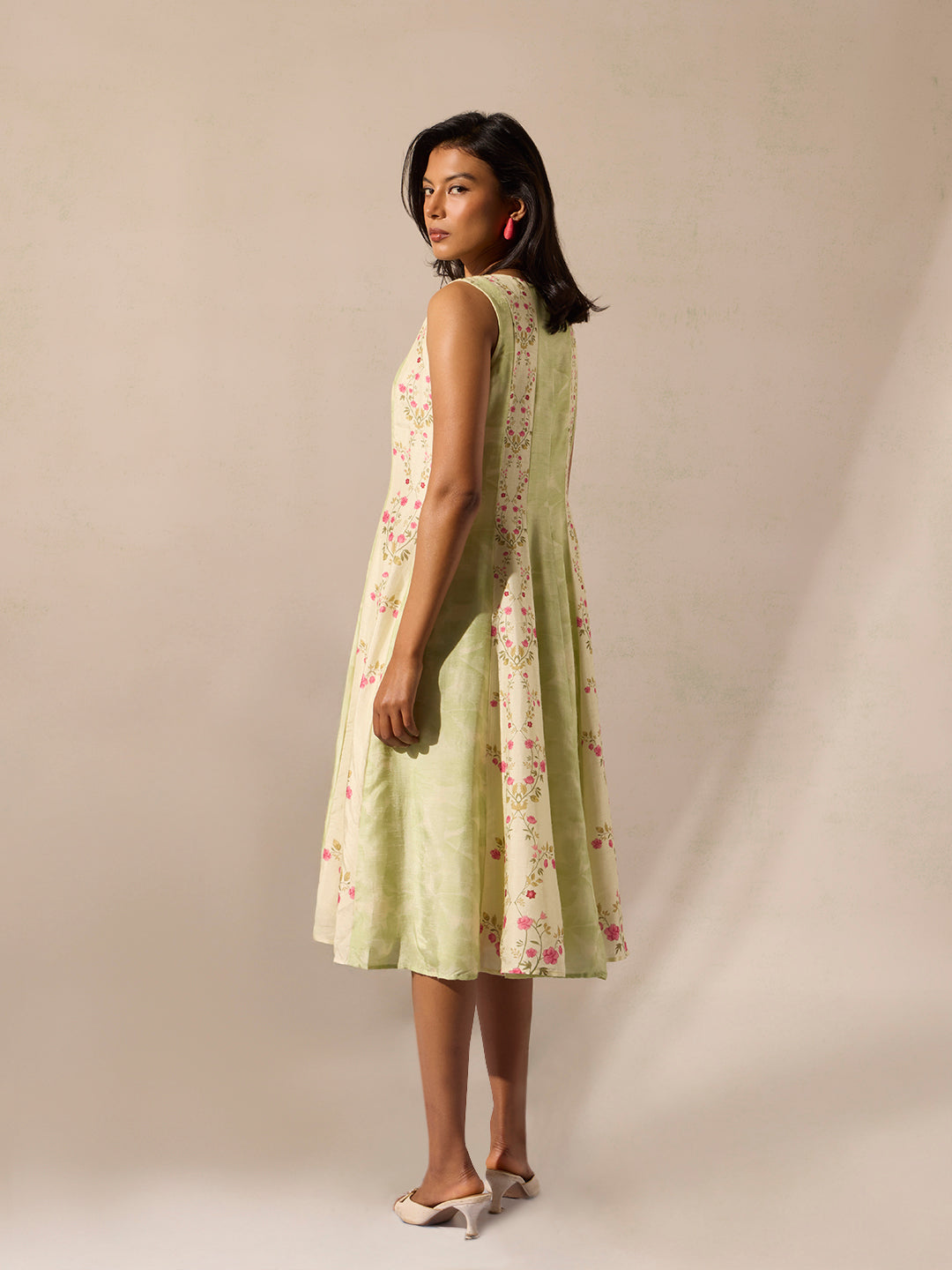 Floral Midi Dress - Green