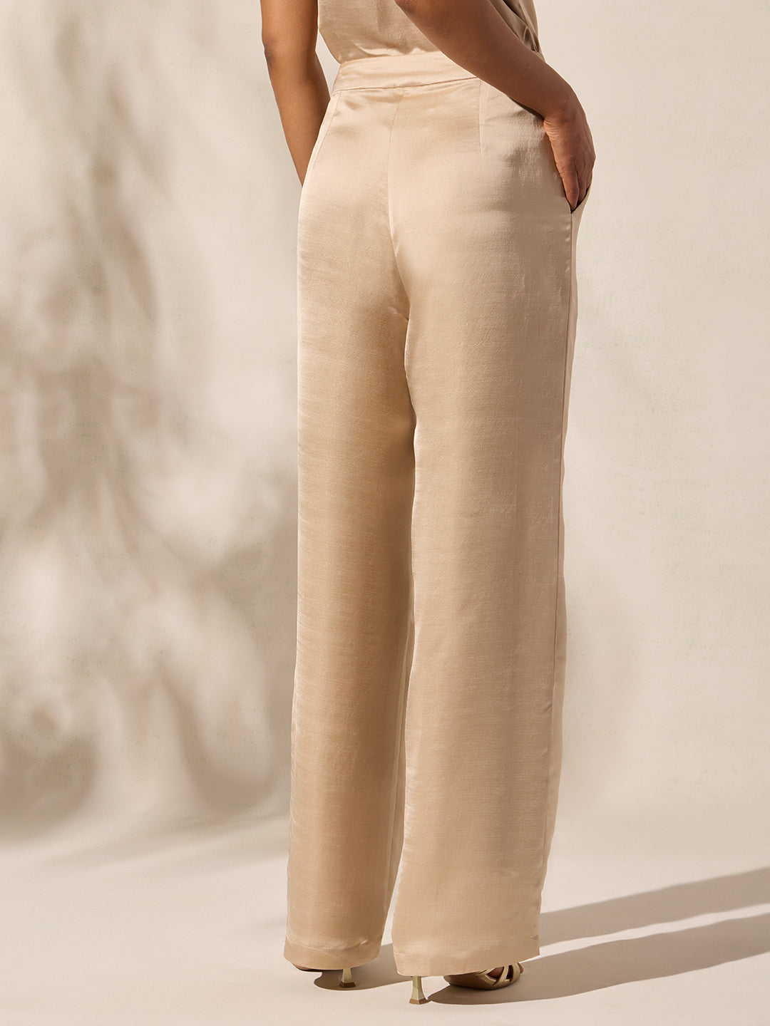 Straight-Leg Pants - Beige