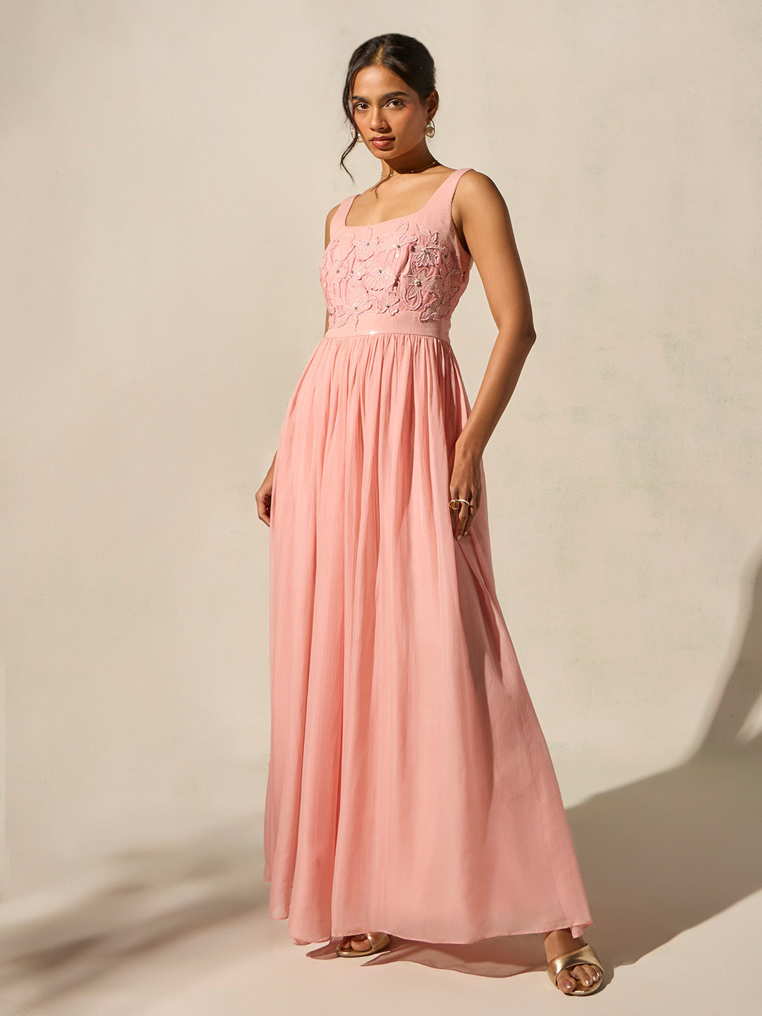 Floral Maxi Dress - Pink