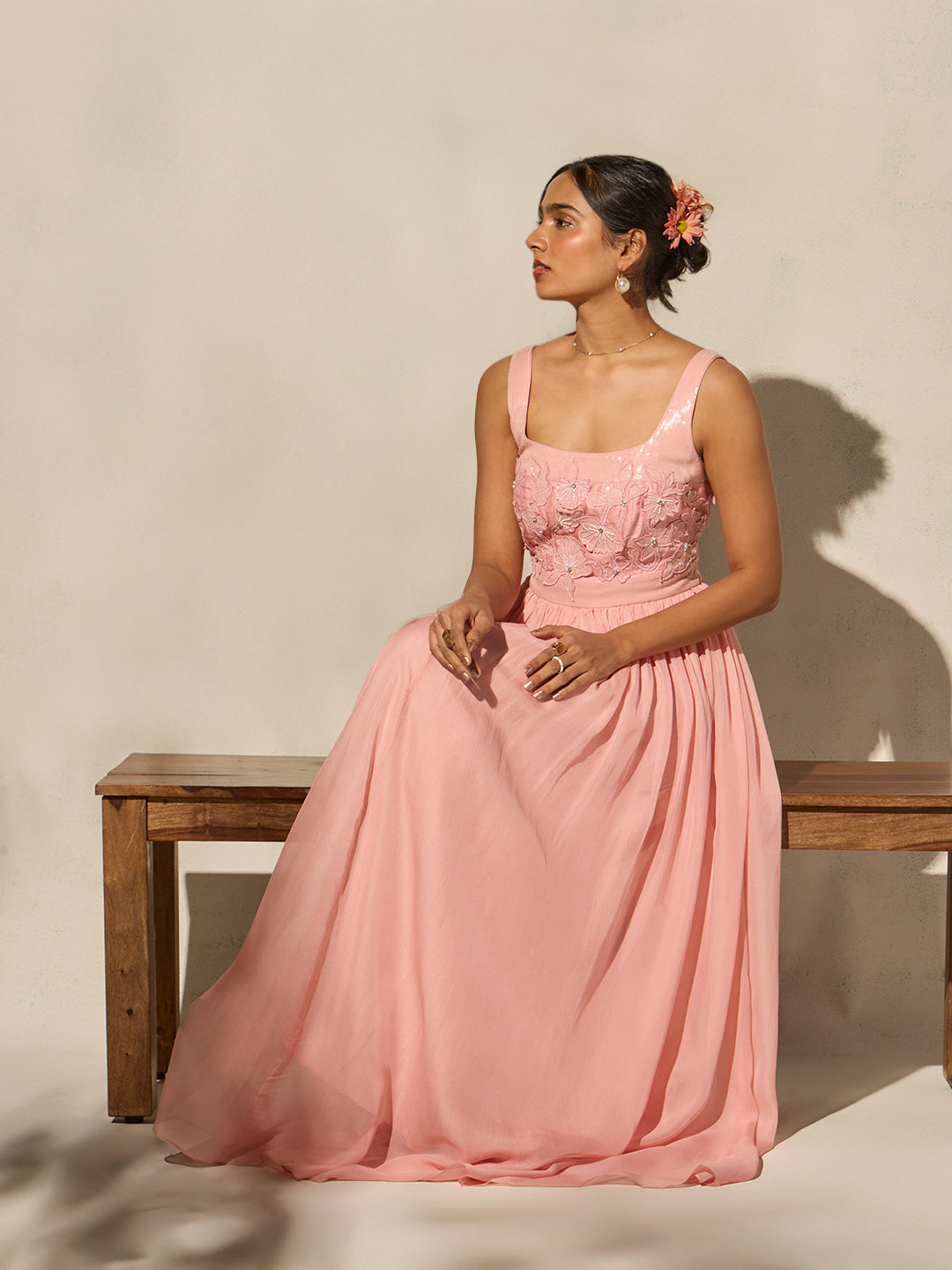 Floral Maxi Dress - Pink