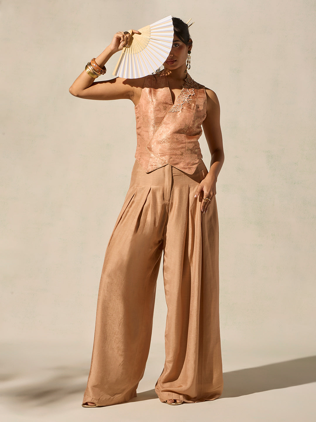 Jacquard Top - Peach