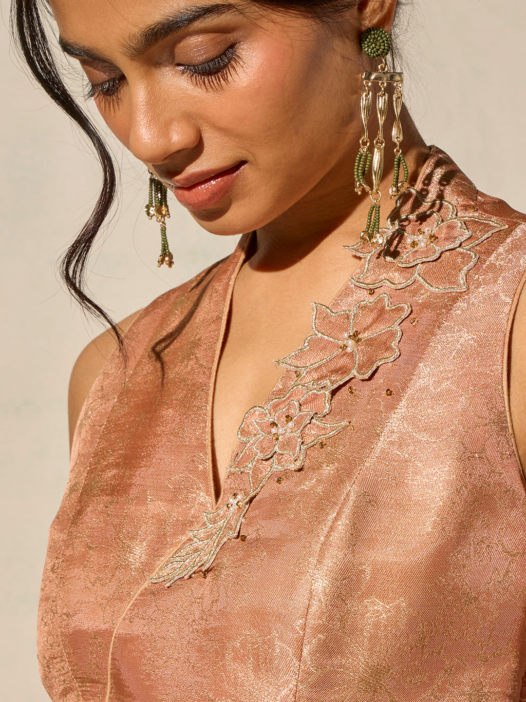 Jacquard Top - Peach