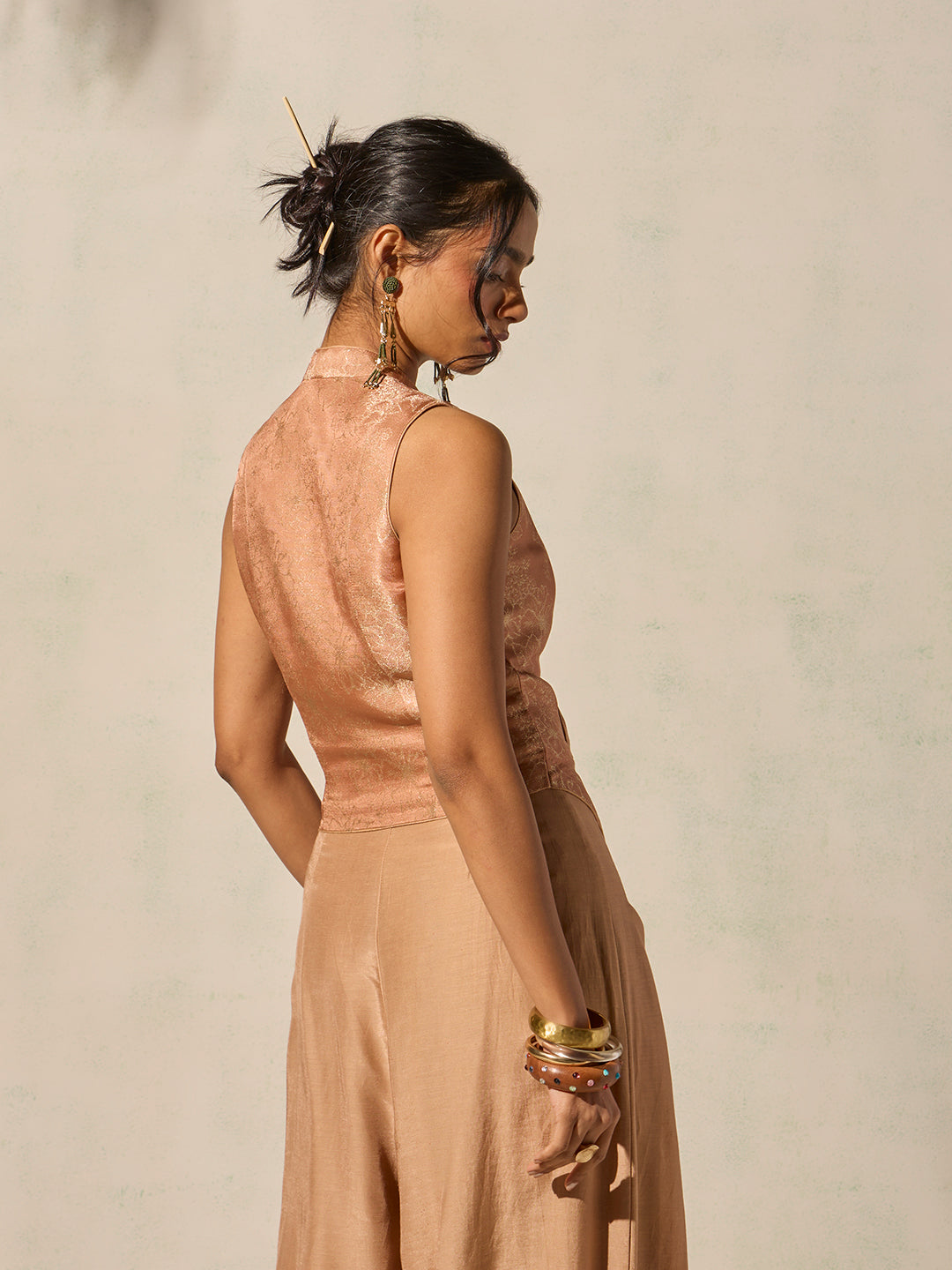 Jacquard Top - Peach