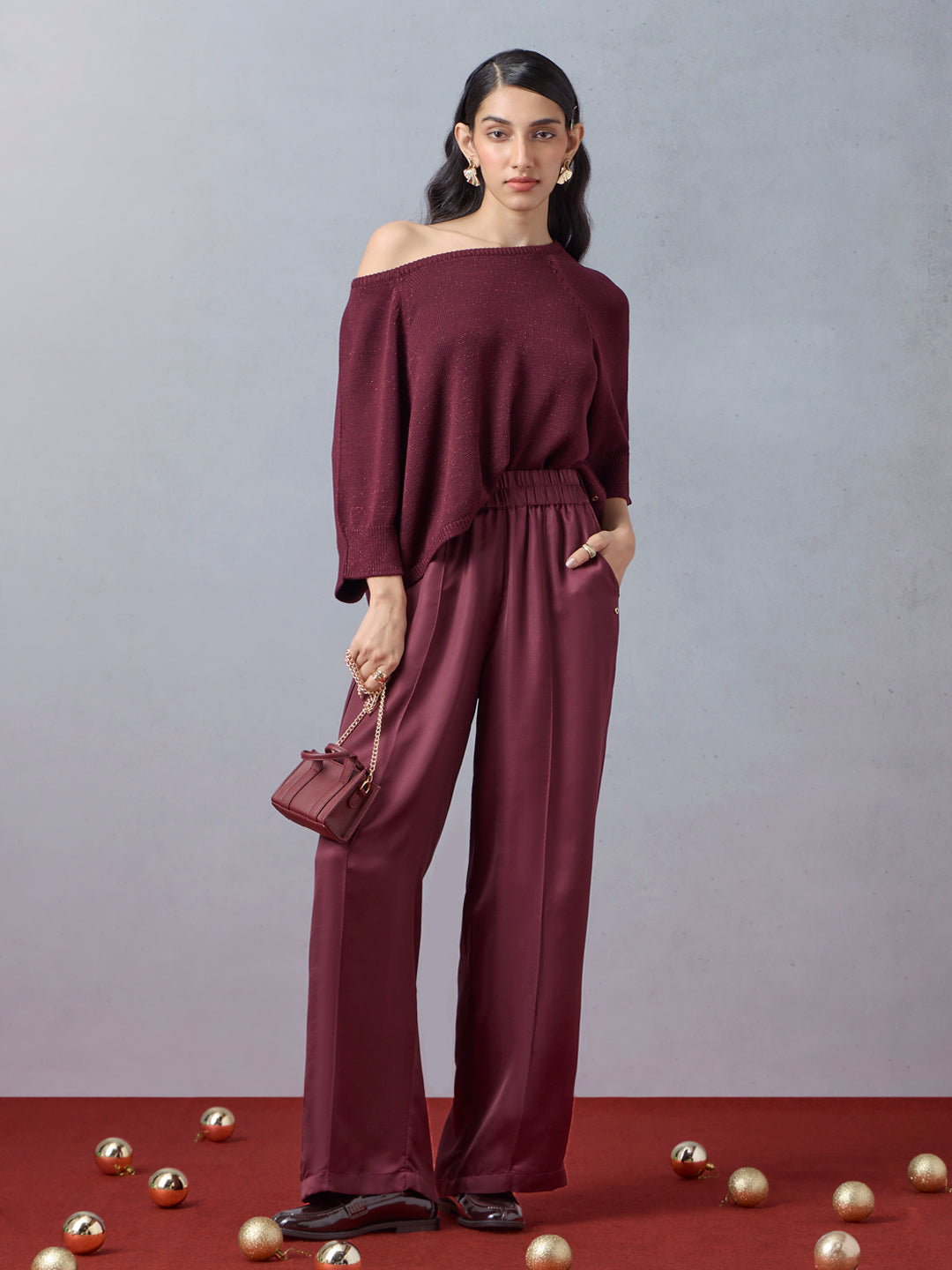 Knitted Top - Maroon