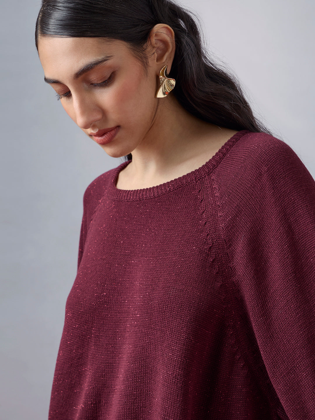 Knitted Top - Maroon