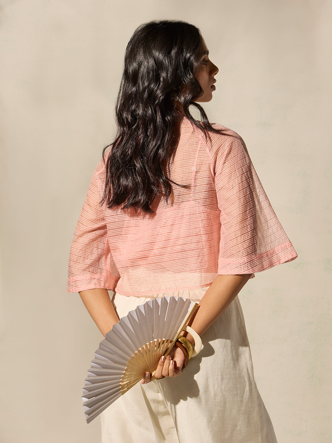 Sheer Top with Camisole - Pink