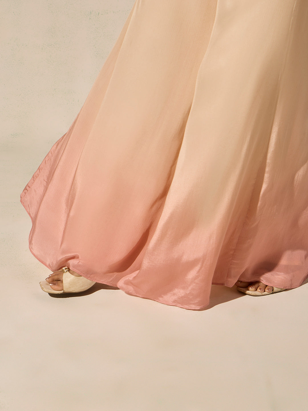 Ombre Wide-Leg Pants - Beige