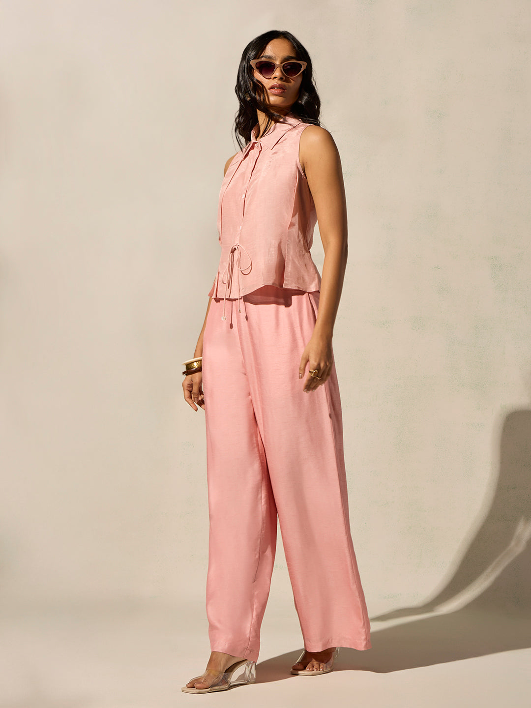 Drawstring Detail Top - Pink