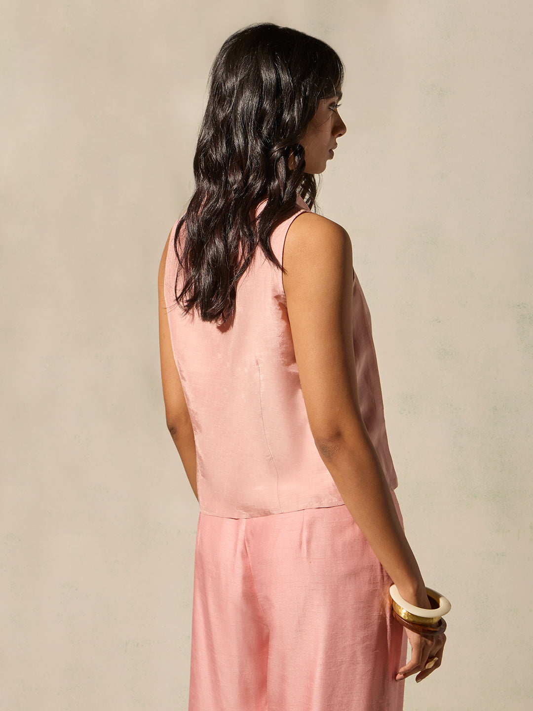 Drawstring Detail Top - Pink