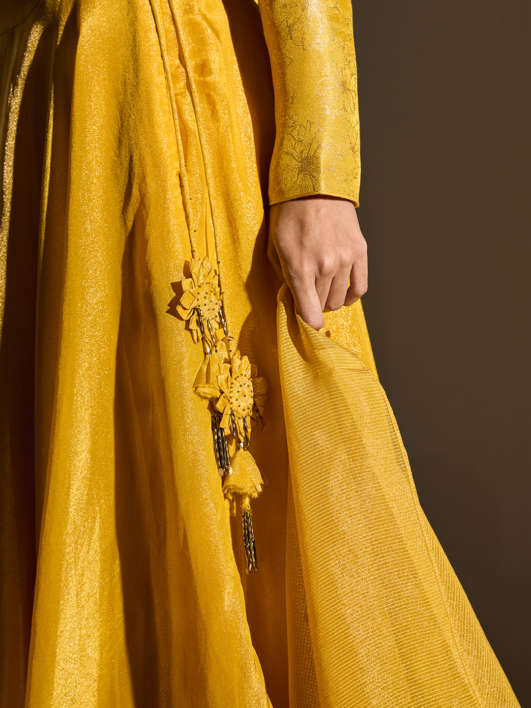 Flared Lehenga Skirt - Yellow