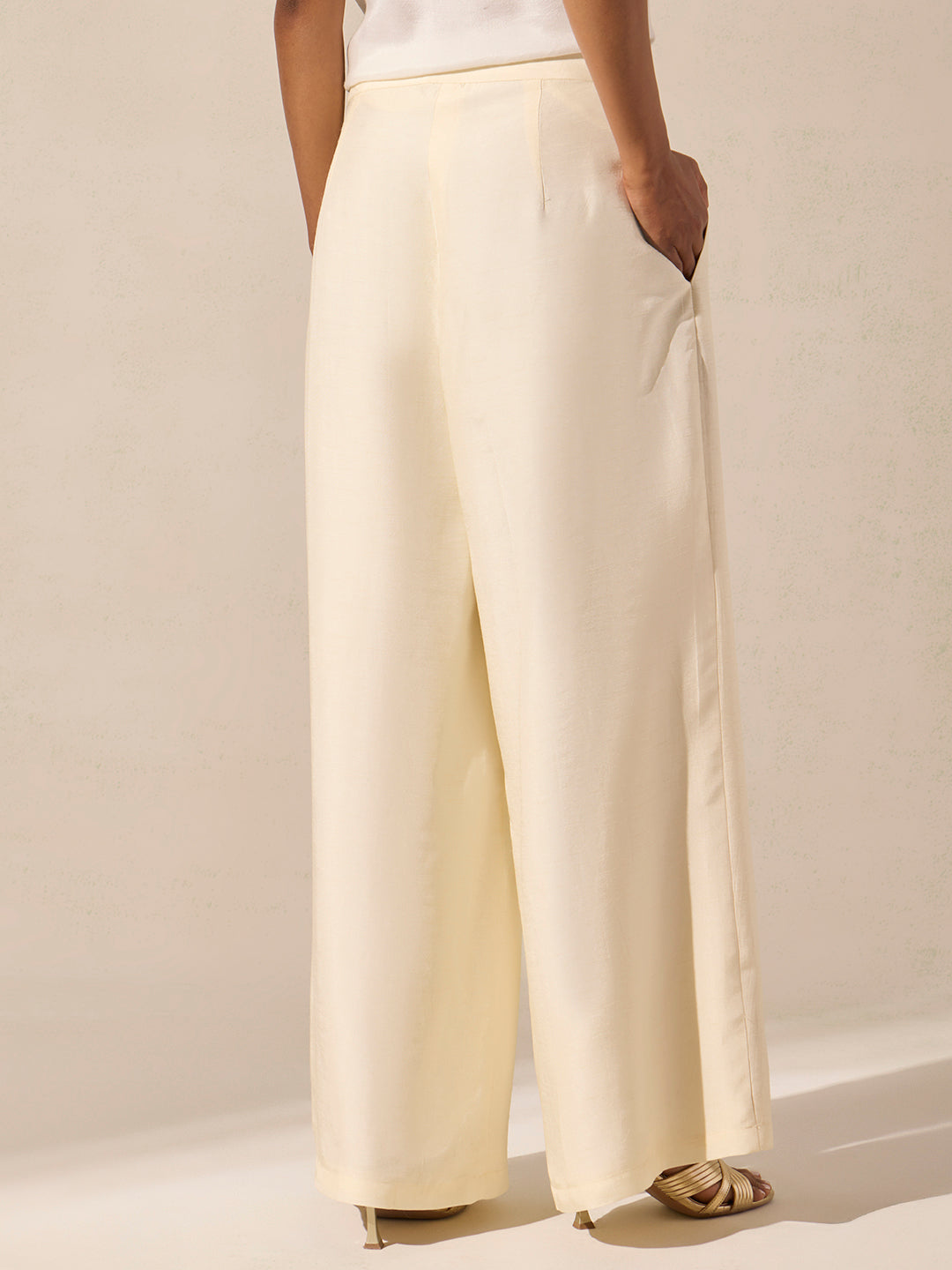 Solid Straight-Leg Pants - Ivory