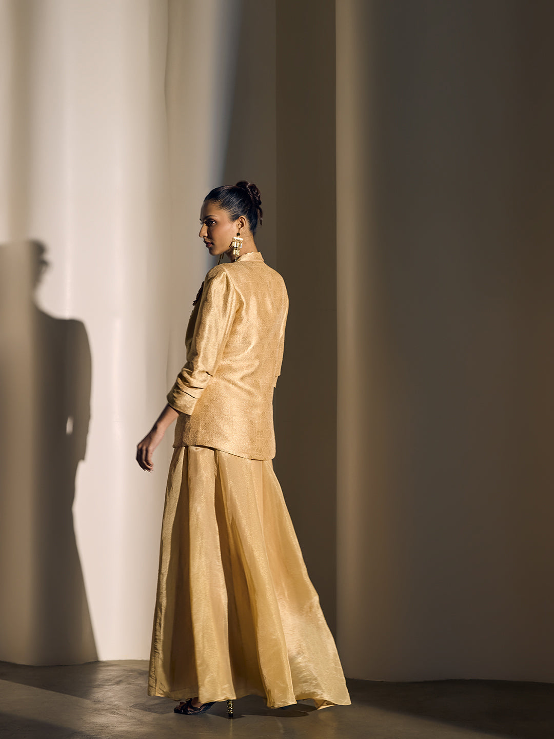 Jacquard Jacket Set - Cream