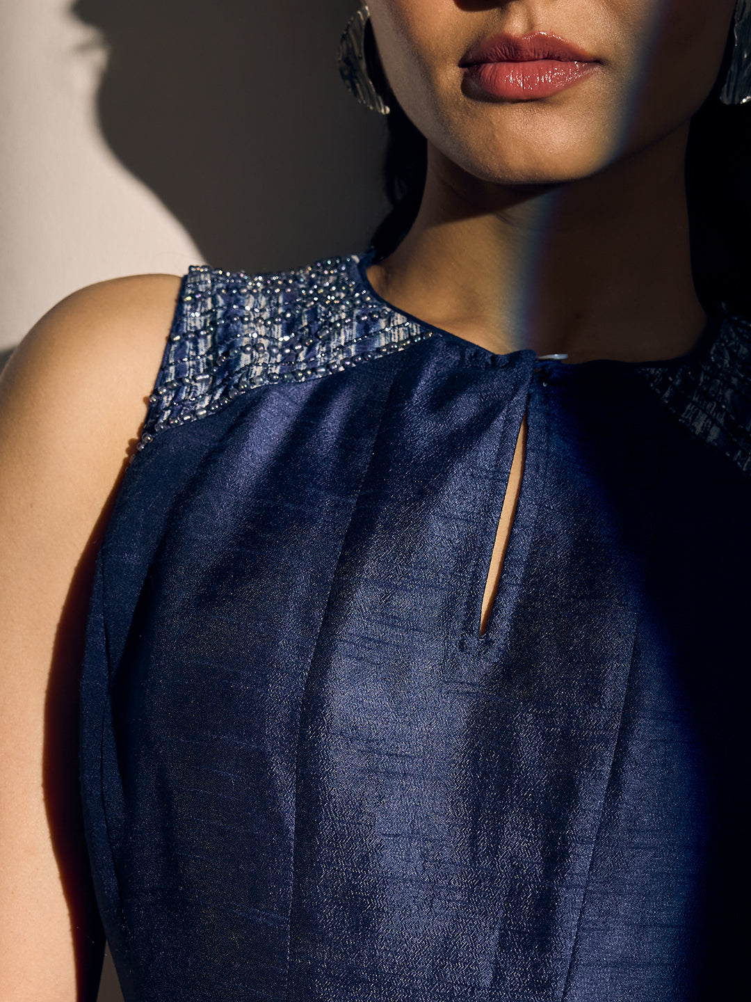 Embellished Top - Navy