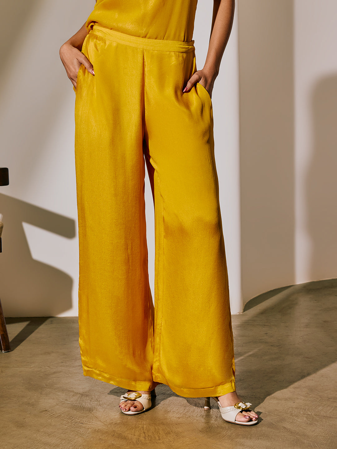 Straight-Leg Pants - Yellow