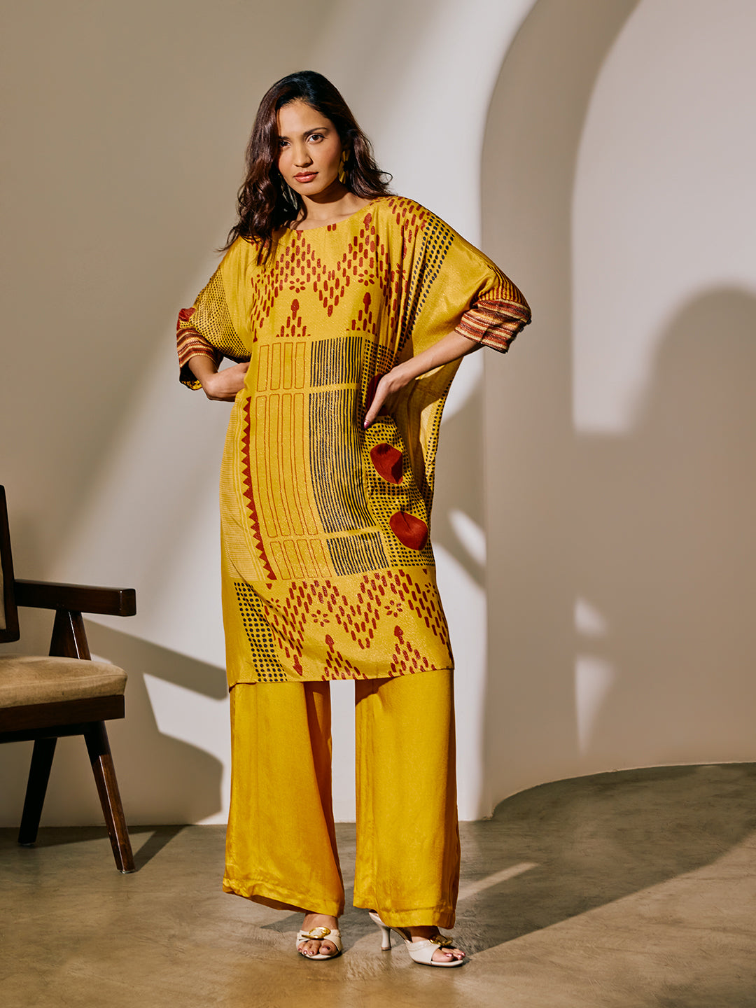 Printed Kurta - Yellow
