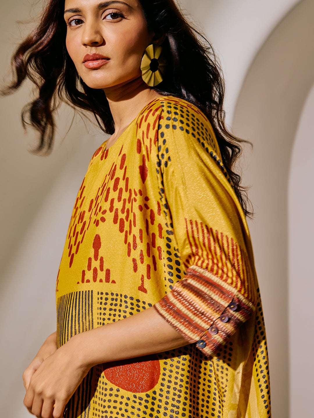 Printed Kurta - Yellow