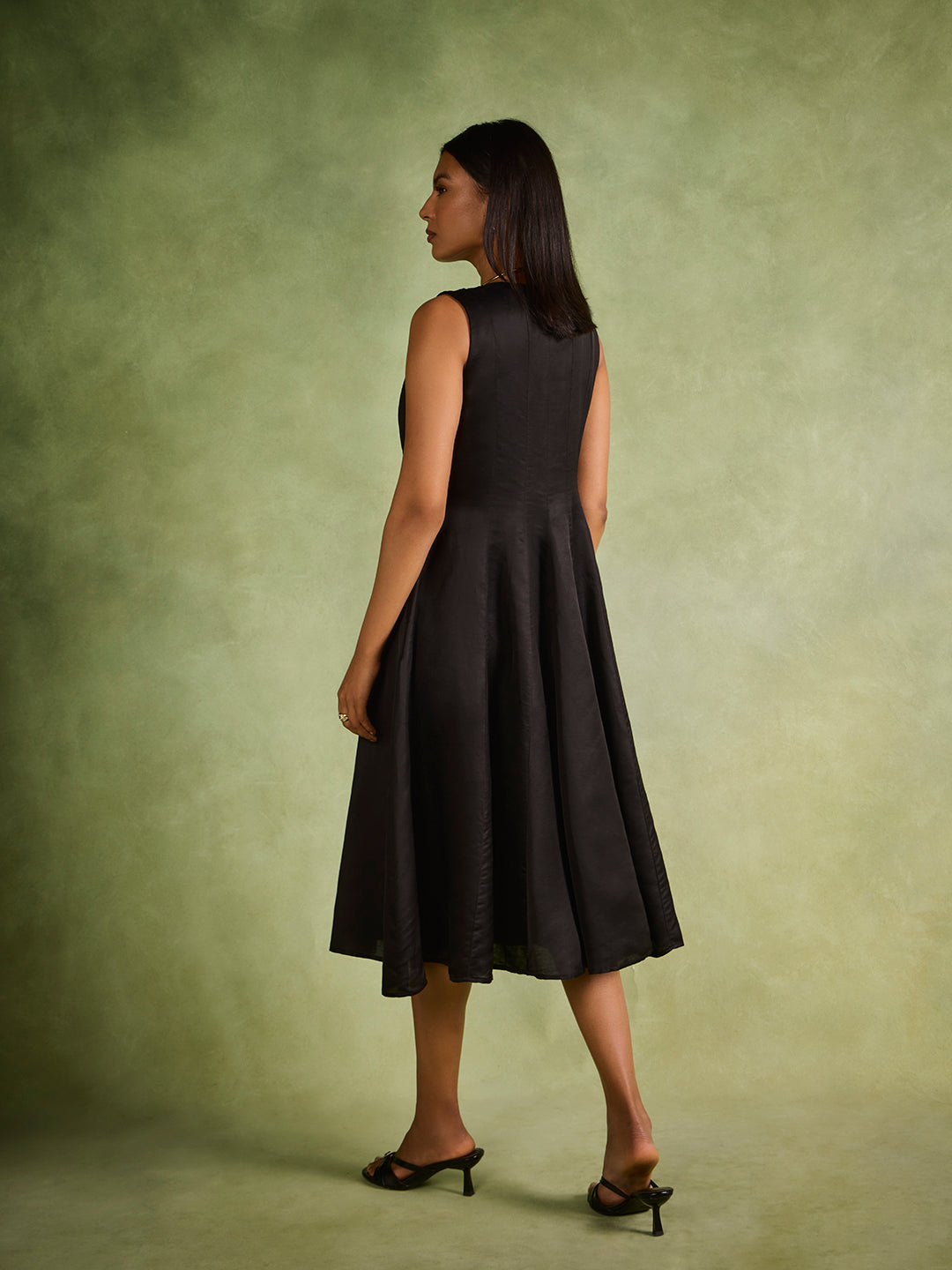 Solid Midi Dress – Black