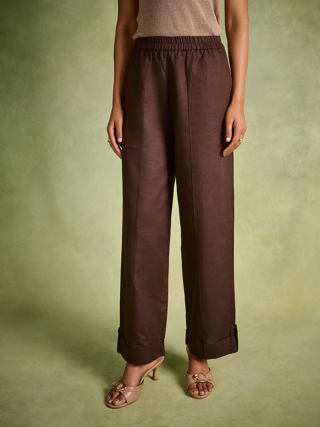 Straight-Leg Pants – Brown