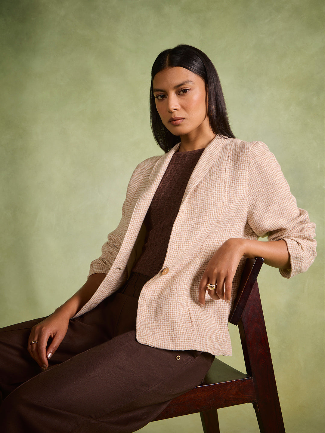 Textured Jacket – Beige