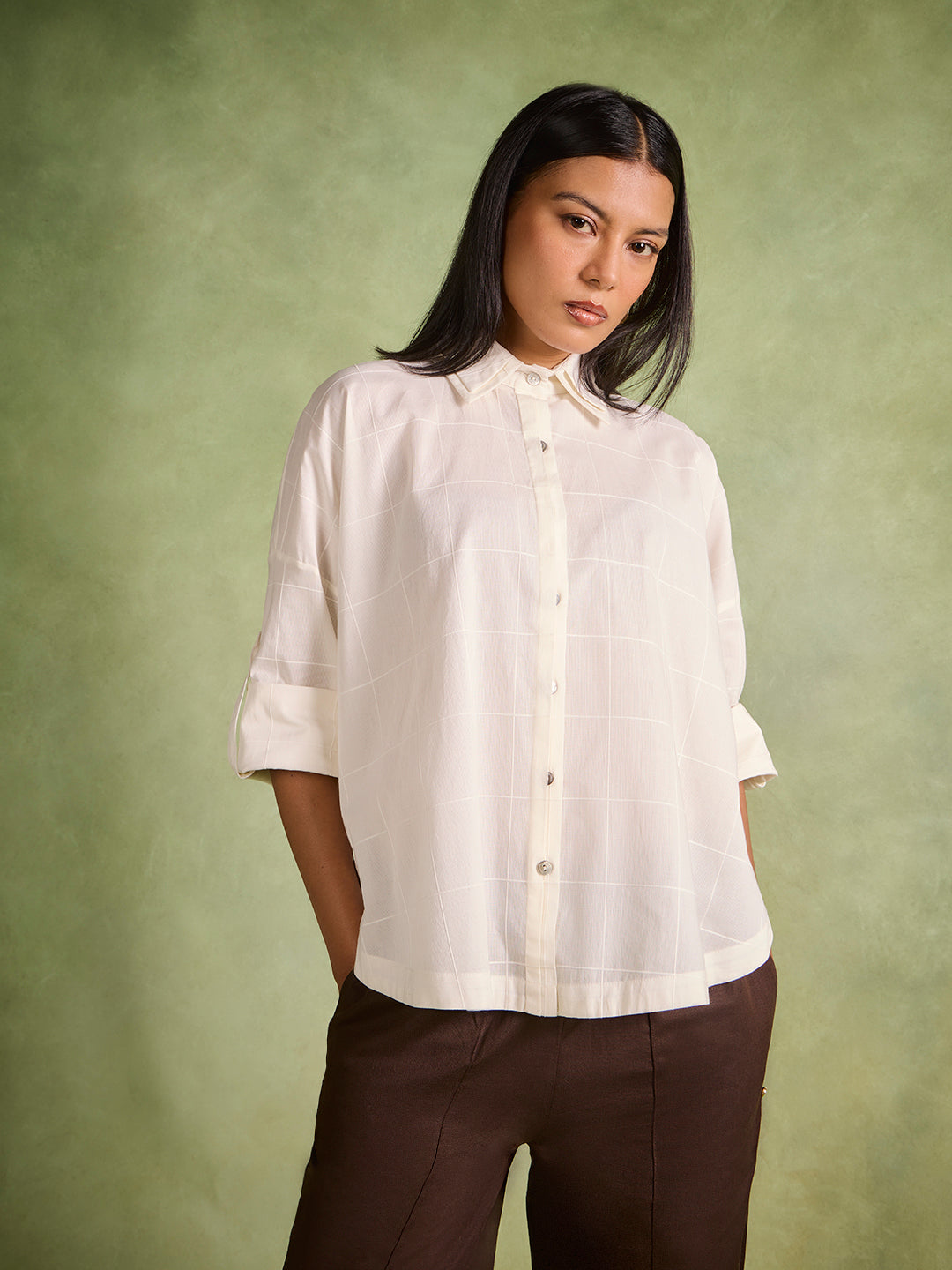 Checkered Shirt – Ivory