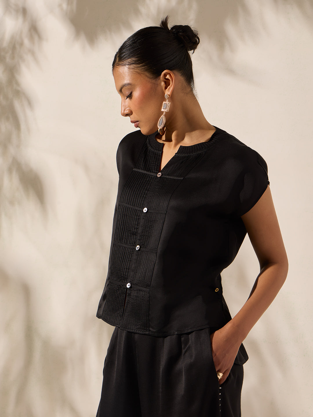 Embroidered Top - Black