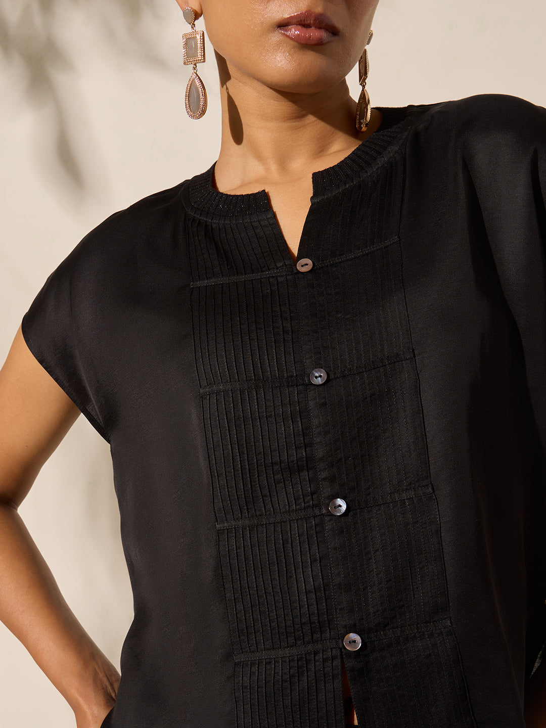 Embroidered Top - Black