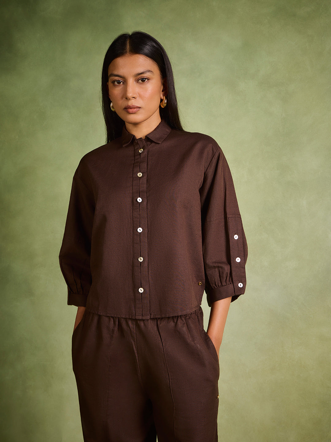 Solid Shirt – Brown