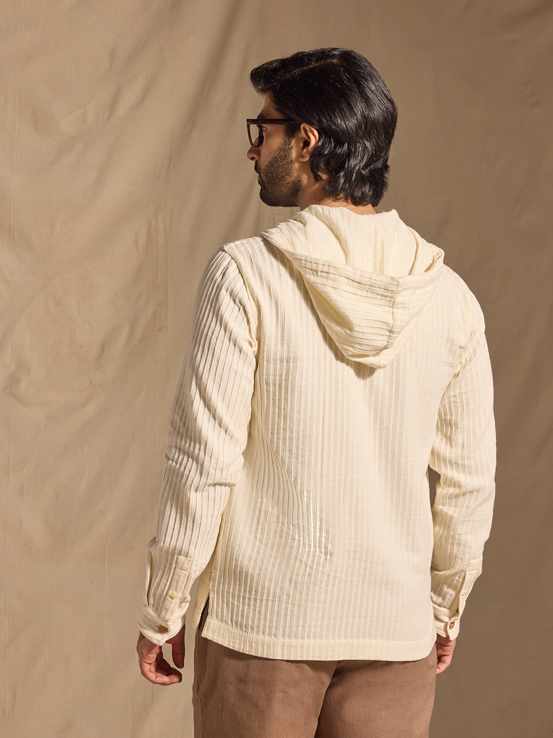 Ribbed Textured Jacket - Beige