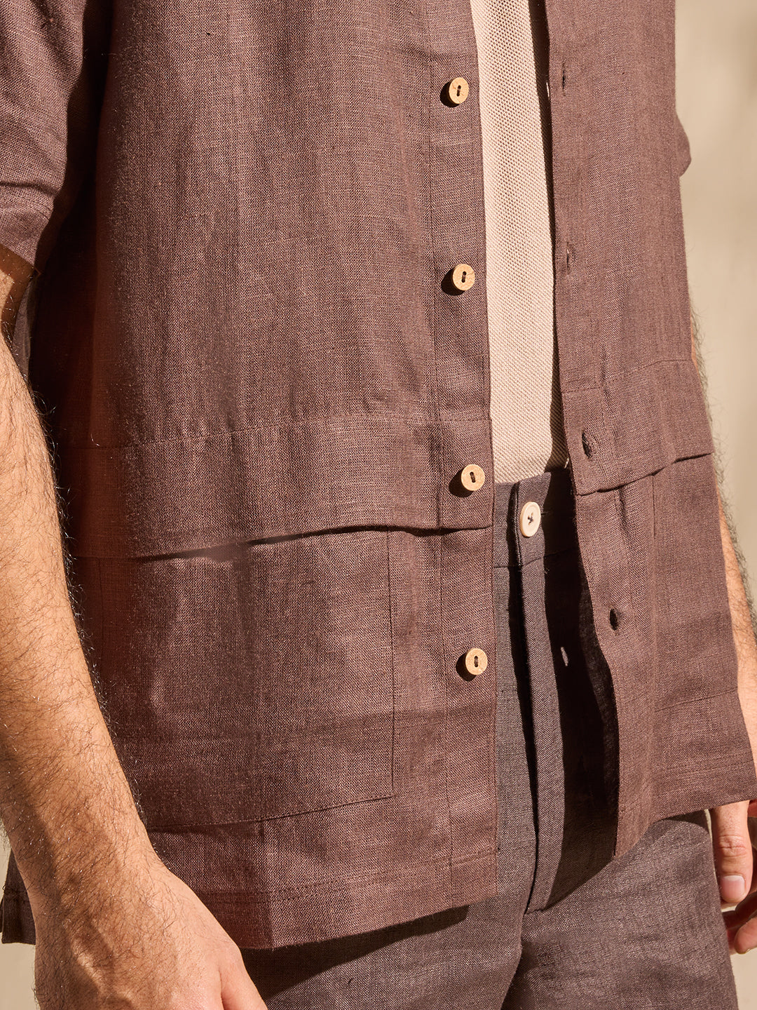 Linen Shirt - Brown