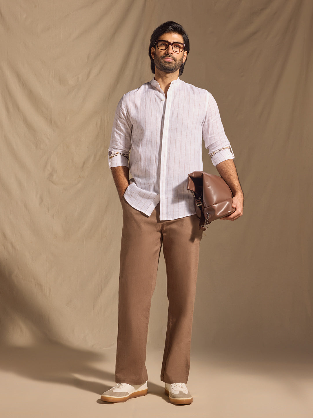 Striped Linen Shirt - White