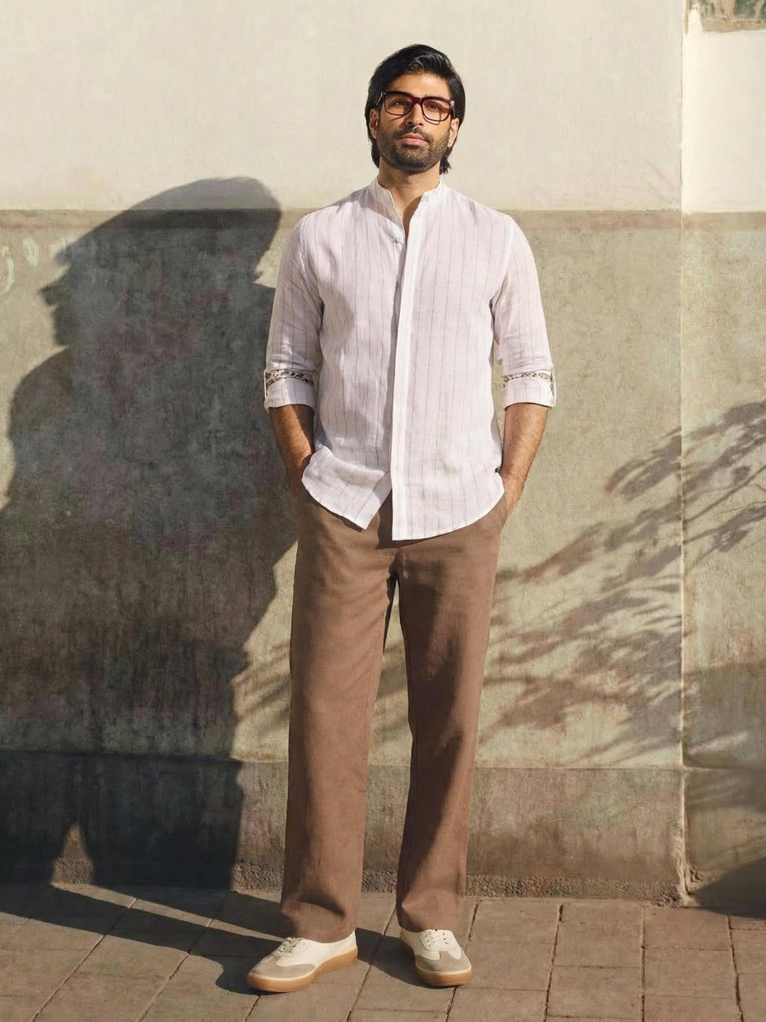 Striped Linen Shirt - White